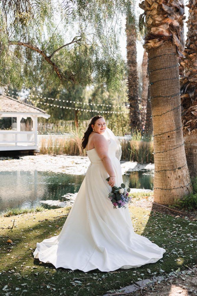 Bride in an altered gown