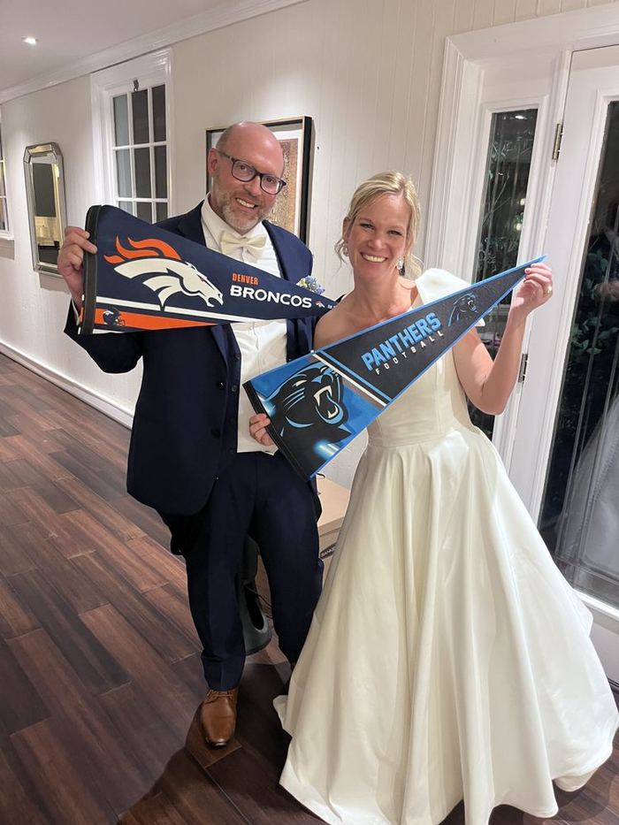 Newlyweds celebrating